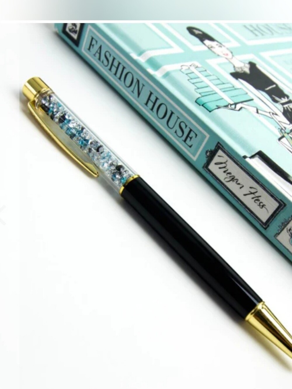 NIP Pengem 2017 PlannerGlamGirlxPengem 2 Never Used Black/Teal/White Crystal Pen